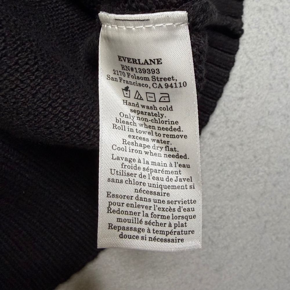 Everlane Sweater Women M Charcoal Gray Organic Cotton Crewneck Ribbed Knit P41 - Picture 5 of 9